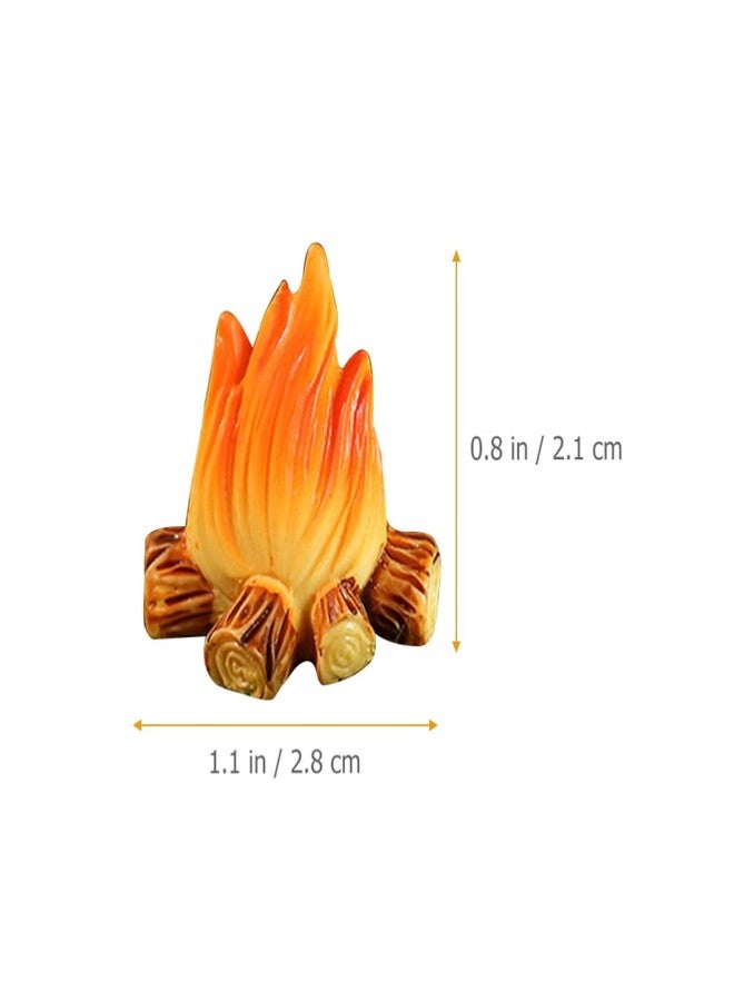 SHINEOFI 10Pcs Miniature Campfire Set - Realistic Bonfire Models for Fairy Gardens, Terrariums, Dollhouse Scenes, DIY Craft Projects, Flower Pot Decor, Mini Landscape Displays - Image 2